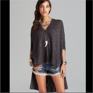 Free people TGIF knit cardigan duster cotton linen blend marled‎ heathered small